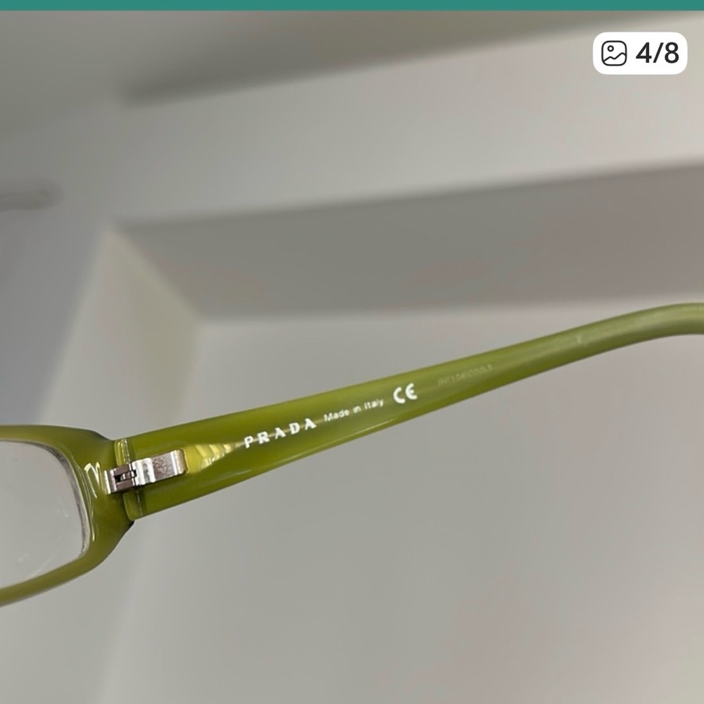 Prada Rectangular Glasses in Black and Olive Green - image 3